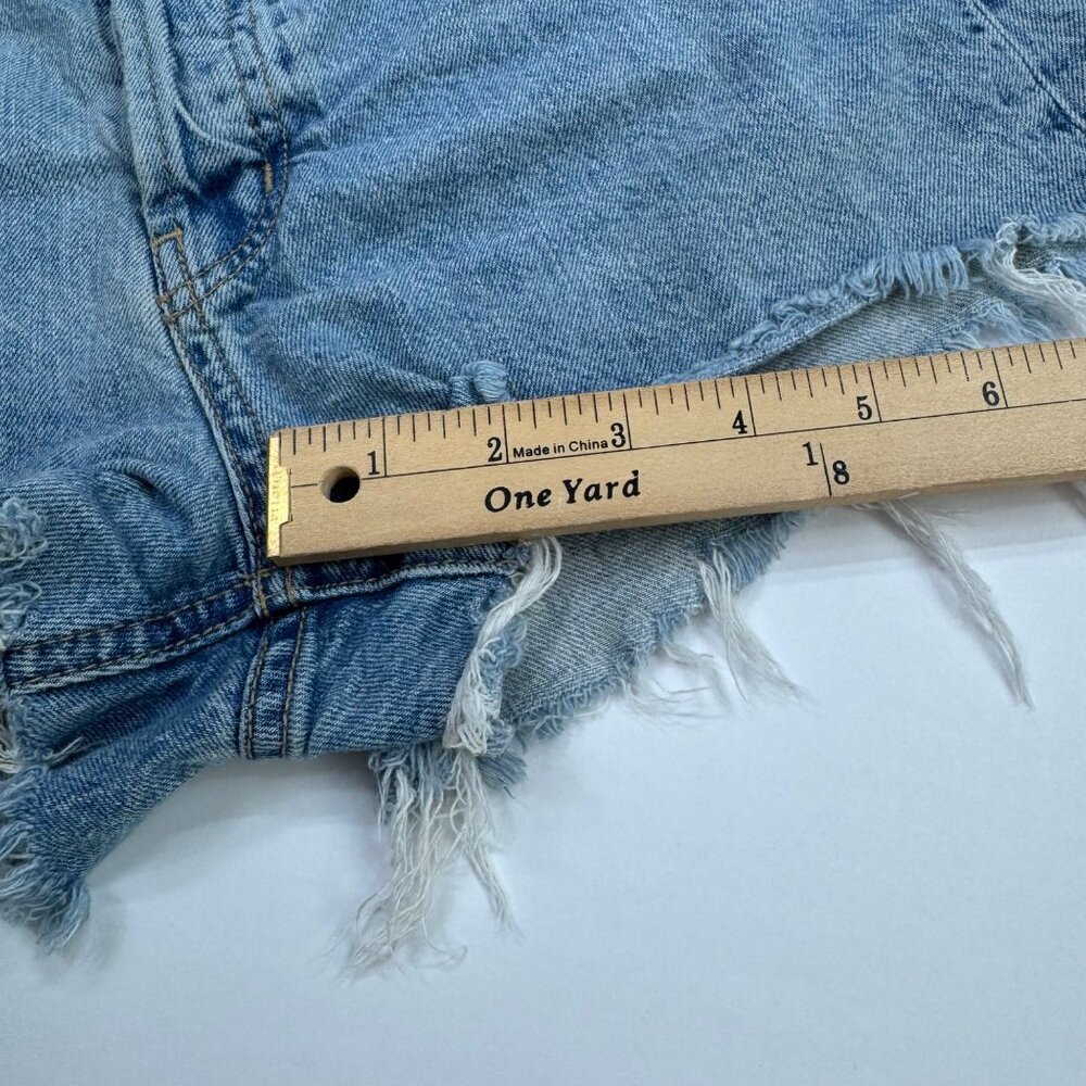 Current/Elliott Jean Shorts Ultra High Waist Size 26 Raw Hem Button Fly - Picture 6 of 9